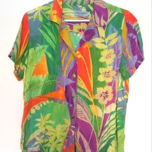 Jams World Vintage 80's Women's Rainglow Shirt Size Medium. 100%Rayon